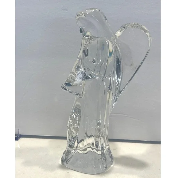 Baccarat Crystal Angel w/ Horn 6‎ Signed France Clear Trumpeting Angel Figurine